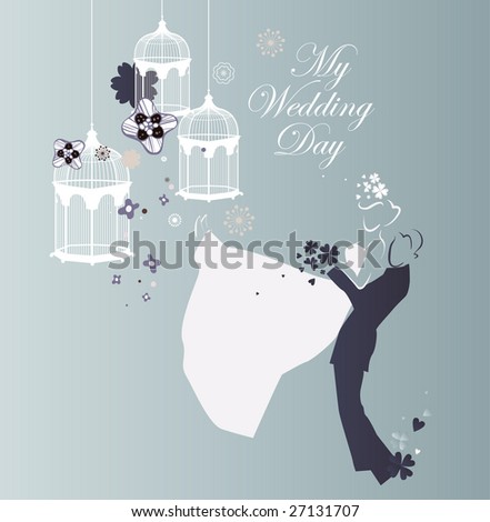 stock vector wedding invitation card design