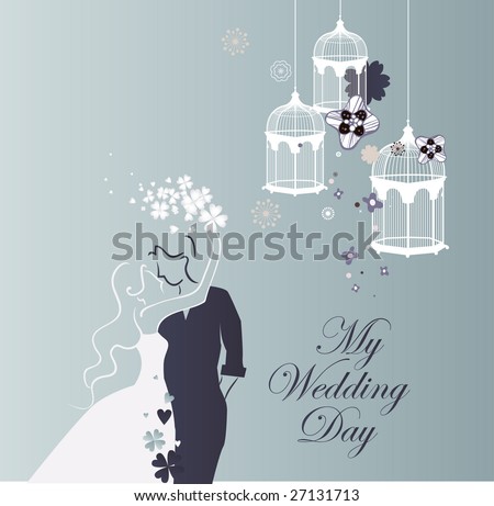 stock vector wedding invitation card design