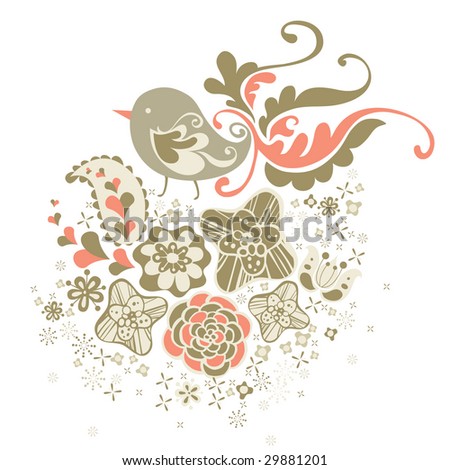 bird wallpaper. stock vector : ird wallpaper