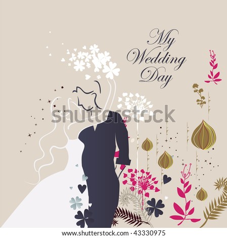 stock vector wedding invitation card
