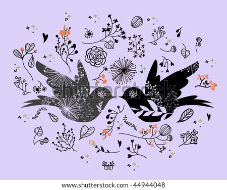 Black Birds on Little Black Birds Background Stock Vector 44944048   Shutterstock