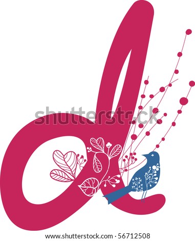 Logo Design Letter on Letter D With Floral Elements Design Stock Vector 56712508