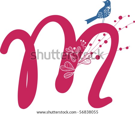 Logo Design  Letters on Letter M In Floral Design Stock Vector 56838055   Shutterstock
