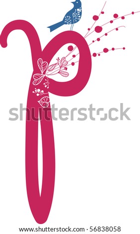 Logo Design Letter on Letter P In Floral Design Stock Vector 56838058   Shutterstock