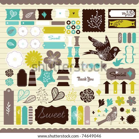 stock vector : Girly design elements for scrapbooking stock vector : Girly design elements for scrapbooking