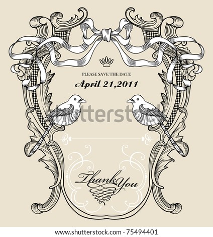 stock vector save the date wedding card