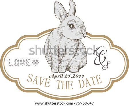 stock vector bunny tag card best for a party invitation or a wedding 