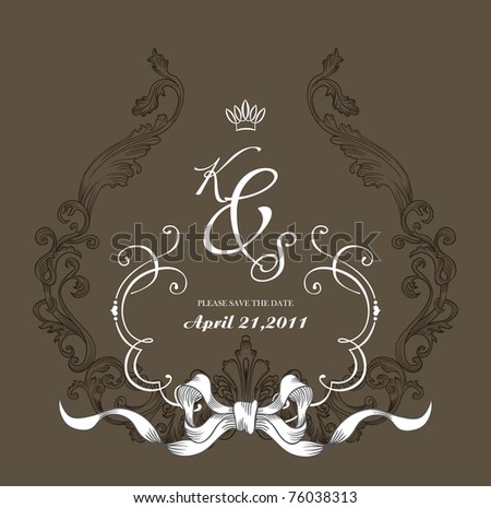 wedding invitation border frame motif wayang
