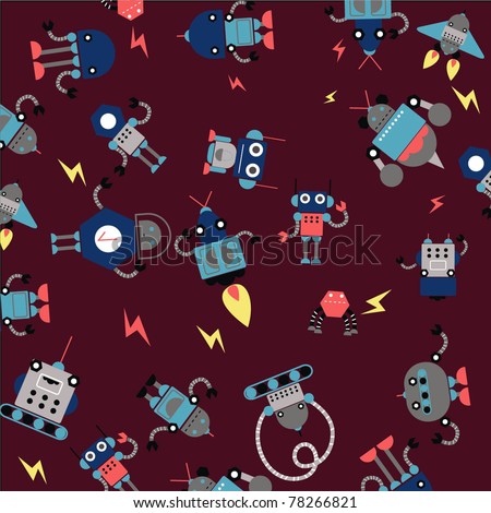 Kids Wallpaper on Robot Kids Wallpaper Design Stock Vector 78266821   Shutterstock