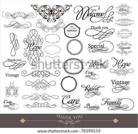stock vector wedding invitation card design elements collection