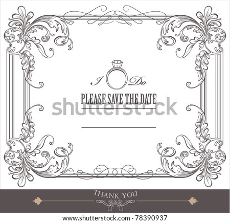 Logo Design Vintage on Wedding Invitation Card Design  Vintage Card Stock Vector 78390937