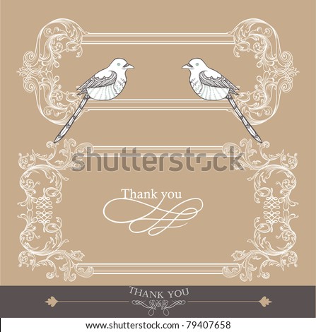 stock vector vintage card wedding card love bird