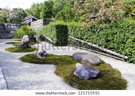 Japanese zen gardens in Kyoto, Japan