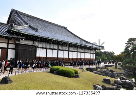 KYOTO- OCT 22: Field visit at Nijo castle in Kyoto  on October 22, 2012, Nijo Castle was built in 1603 as the Kyoto residence of Tokugawa Ieyasu, the first shogun of the Edo Period (1603-1867)