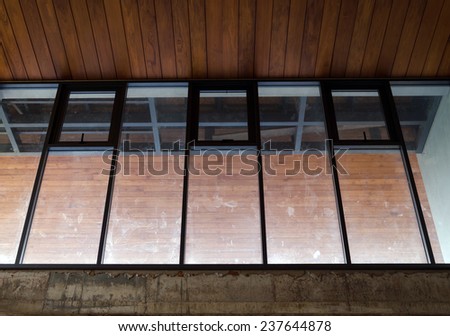 Aluminum window of house under construction