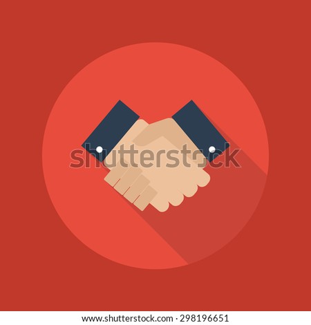Business Flat Icon With Long Shadow. Handshake