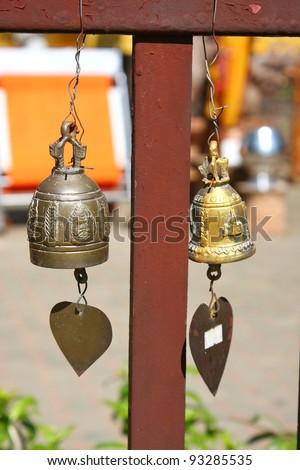 twin  small bell around wat lokmoli temple chiangmai Thailand