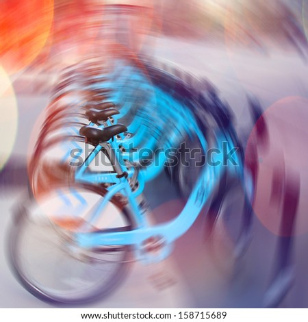 Motion blur abstract of bikes
