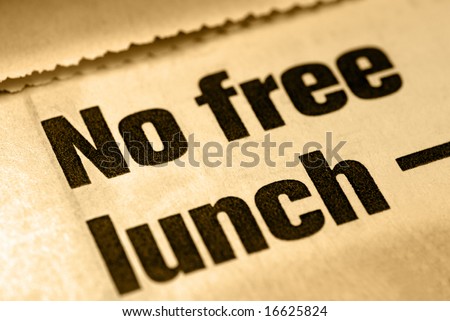 Selective Focus Macro of No Free Lunch News Headline
