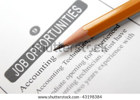 Job Opportunity Classified Advertising with Yellow Pencil