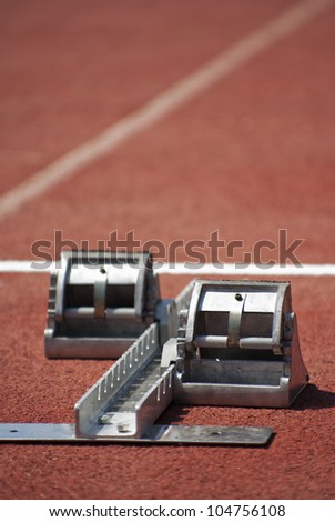 Athelitcs concept ( start boxes at the athletics stadium )