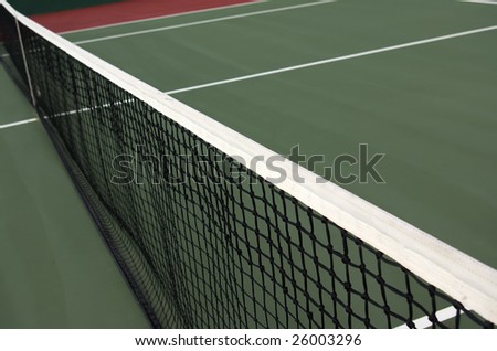 side view of tennis court net