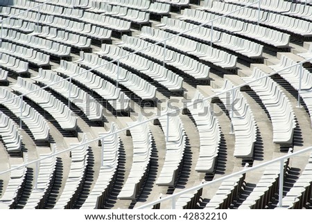 Empty athletics stadium seats