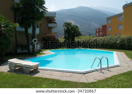 Luxury pool in Torbole, Italy