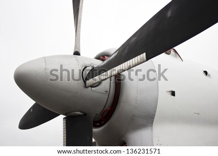 new image with airplane propeller detail of civil vehicle