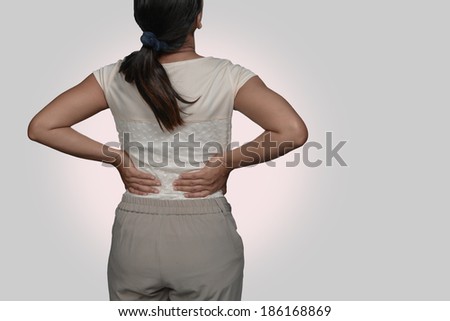 Woman back pain, kidney pain