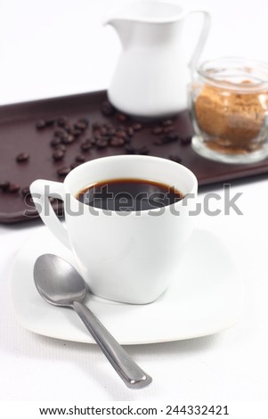 Cup with coffee and milk