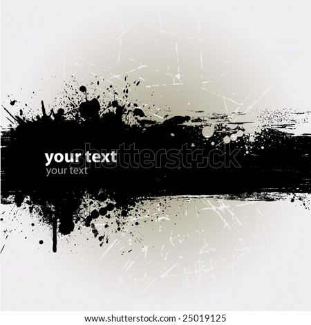 stock vector : Grunge banner with an inky dribble strip with copy space