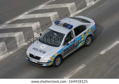 PRAGUE, CZECH REPUBLIC - March 25: Police car of the Czech Republic in Prague on March 25, 2009.