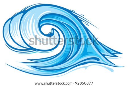 Ocean Wave Stock Vector Illustration 92850877 : Shutterstock