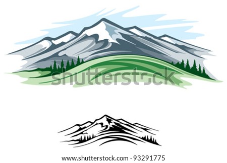 Mountain Range Stock Vector Illustration 93291775 : Shutterstock