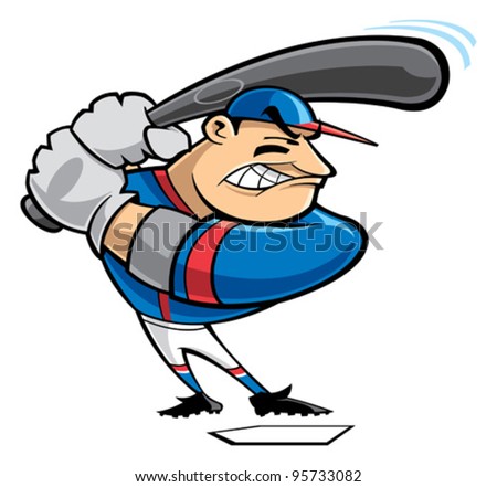 Baseball Player Stock Vector Illustration 95733082 : Shutterstock