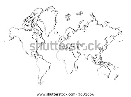 world map outline. outline map of the world.