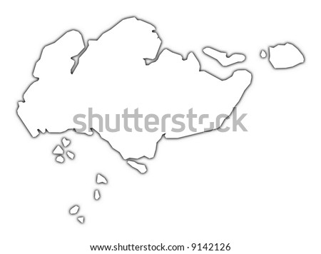 Singapore outline map with