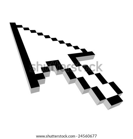 stock vector : Computer arrow cursor 3d illustration