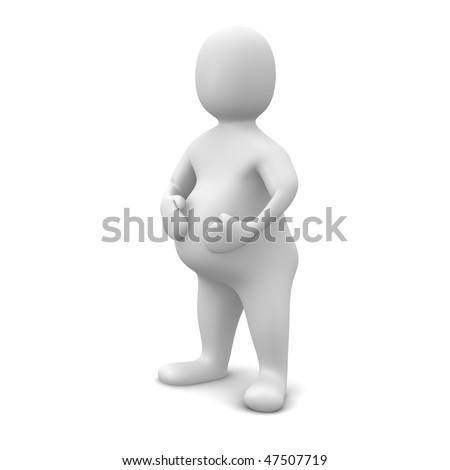 fat man cartoon. stock photo : Fat man isolated