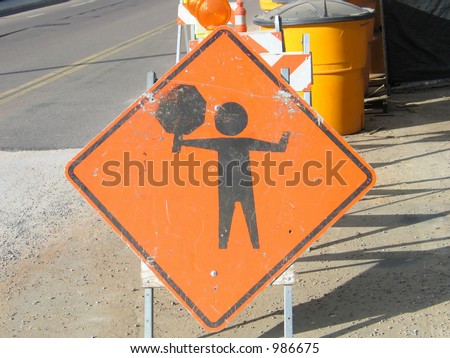 construction site traffic sign