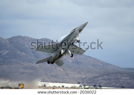 military jet at take off