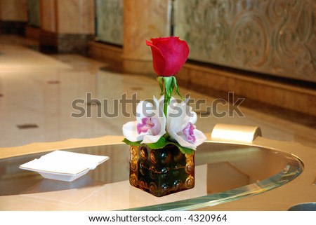 red rose on the table