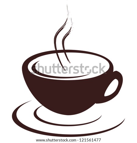 Isolated cup of hot coffee - stock vector