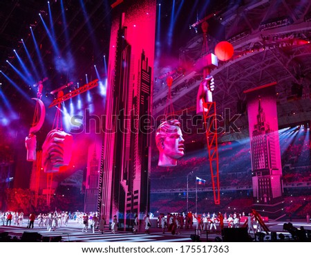 Sochi RUSSIA February 7 2014 Opening ceremony of Sochi 2014 XXII Olympic Winter Games Sochi RUSSIA February 7 2014 Opening ceremony of Sochi 2014 XXII Olympic Winter Games