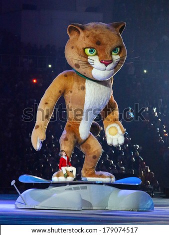 Sochi, RUSSIA - February 23, 2014: Closing Ceremony in Fisht Olympic Stadium at the Sochi 2014 Olympic Games