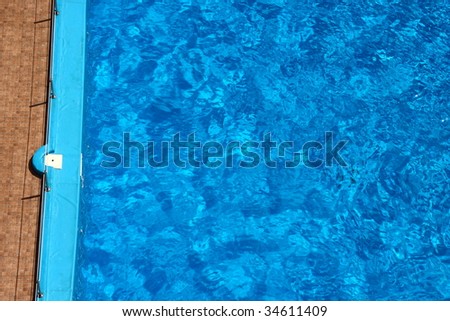 pool side with fence and border