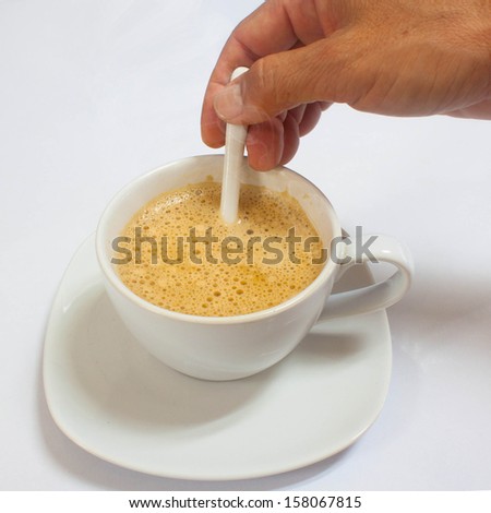 stir cappuccino coffee