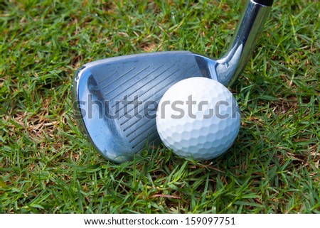set iron drive in rough , play golf sport