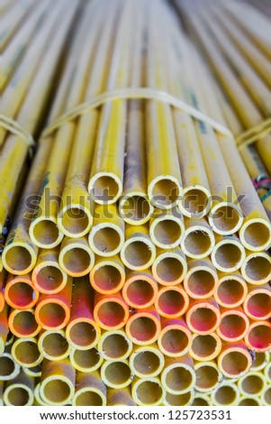 Yellow electrical conduits